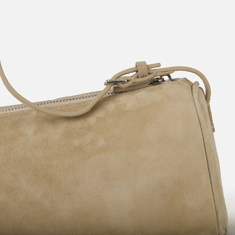 Genuine Suede Handbag Natural Sheepskin Leather Top Handle Bag With Removable Shoulder Strap For Women Fashion Zipper Style BagVoyage