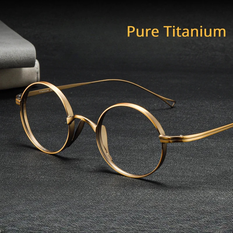 Japanese Pure Glasses Frame Handmade Retro Oval Round Men Eyeglasses Women Myopia Reading Eyewear Frames 241116