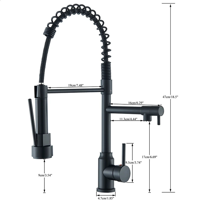 Dfrkjhre bathroom full copper pull-out kitchen faucet water purifier dual outlet and cold sink spring faucet 241112 - view 5