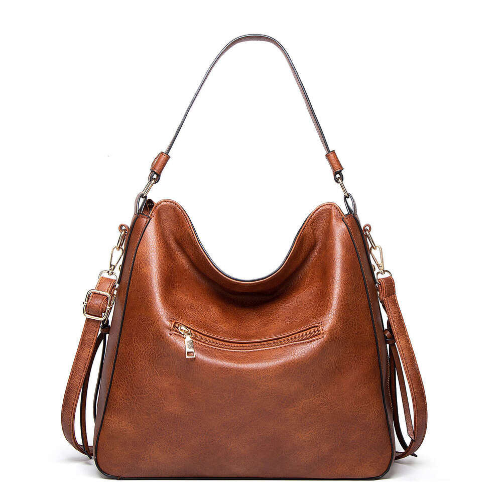 Simple and new fashionable hand-held PU tote bag, women's large capacity crossbody shoulder bag