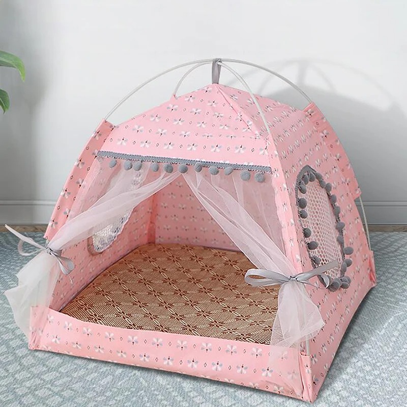 Pet Tent Bed The General Teepee Closed Cozy Hammock with Floors Cat House Pet House Accessories