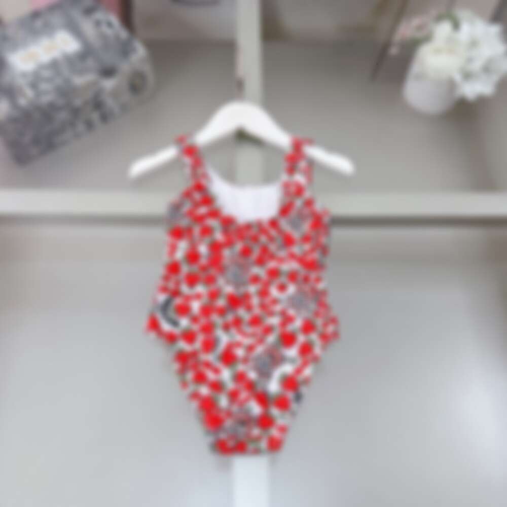 Summer Girls Brand One-pieces Bikini Swimsuit Letters Printed Kids Toddlers Bathing Suits Baby Girl Beach Swimwear Children Swimming Wear 1-12 Years 1