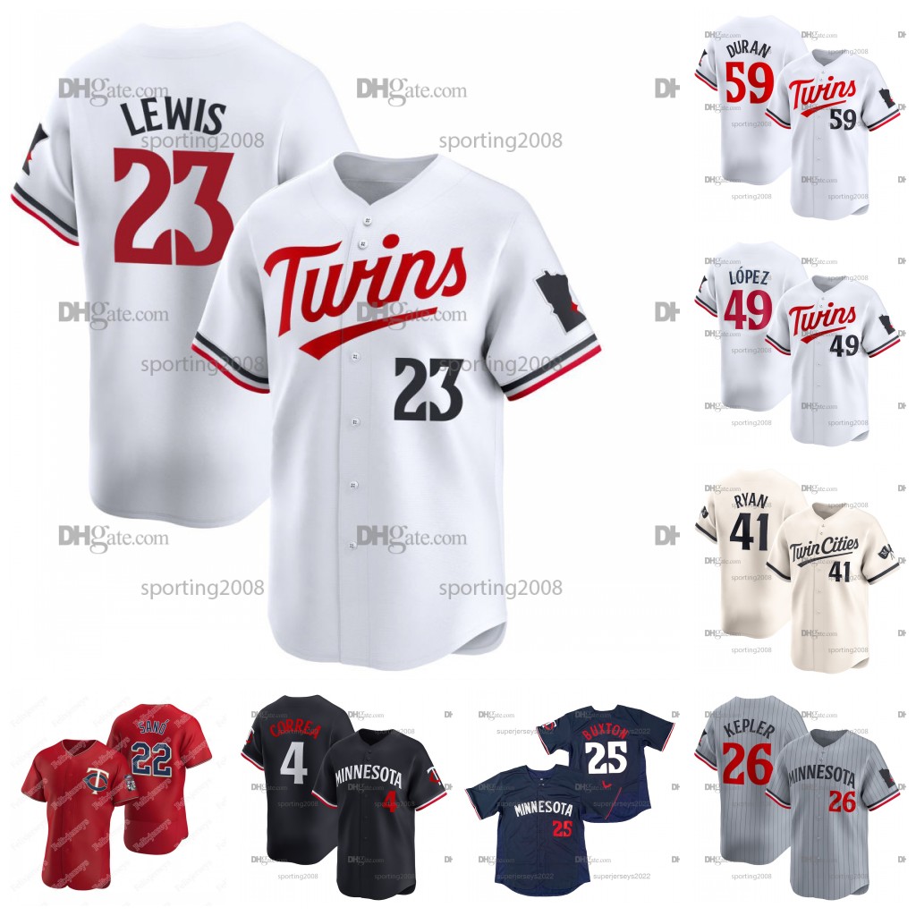 Big Tall 23 Royce Lewis Twins Jersey Jhoan Duran Joe Ryan Pablo Lopez Kyle Farmer Edouard Julien Jose Miranda Trevor Larnach Manuel Margot Byron Buxton Carlos Correa