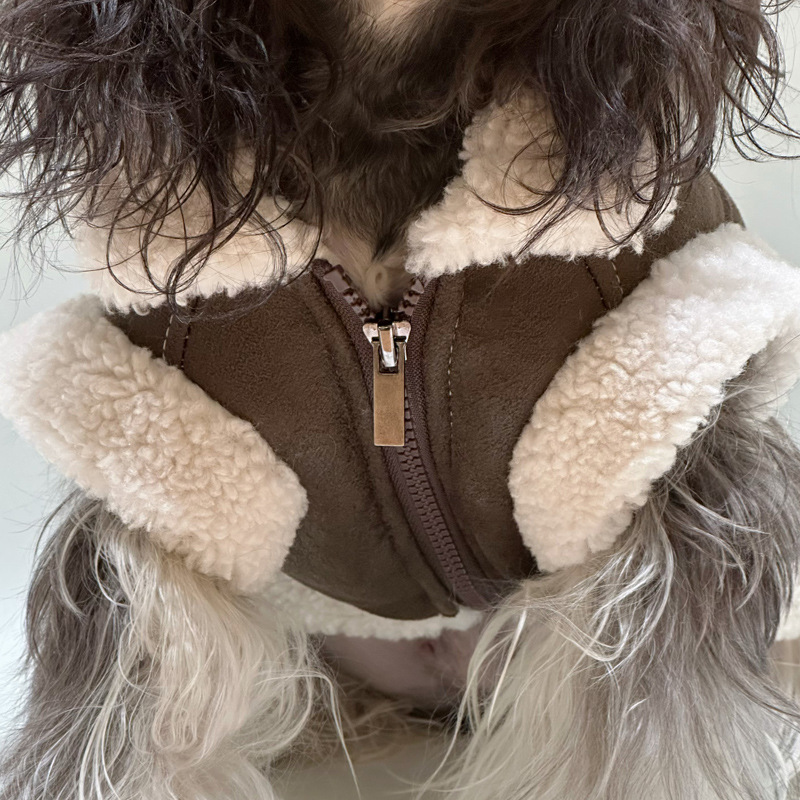 free shipping Designer Dog Clothes With Fleece Lining Soft and Warm Leather et Pet Winter Coat ic Letters Cold Weather Apparel for Small Medium Dogs B