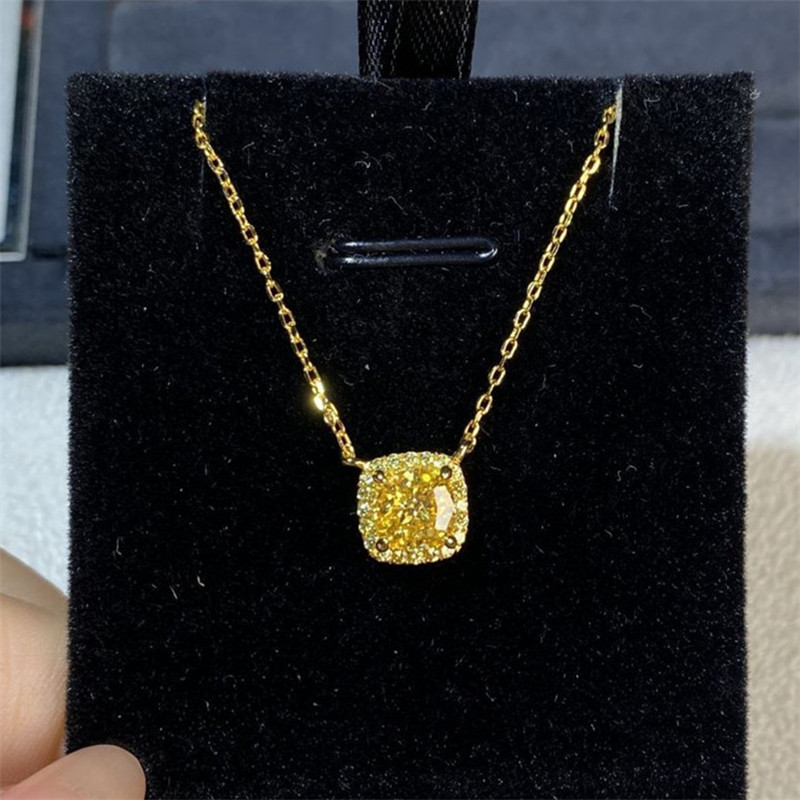 6x8mm diamond designer pendant necklace for woman s925 sterling silver green blue yellow 8A cubic Moissanite pear 18k gold necklaces choker luxury jew