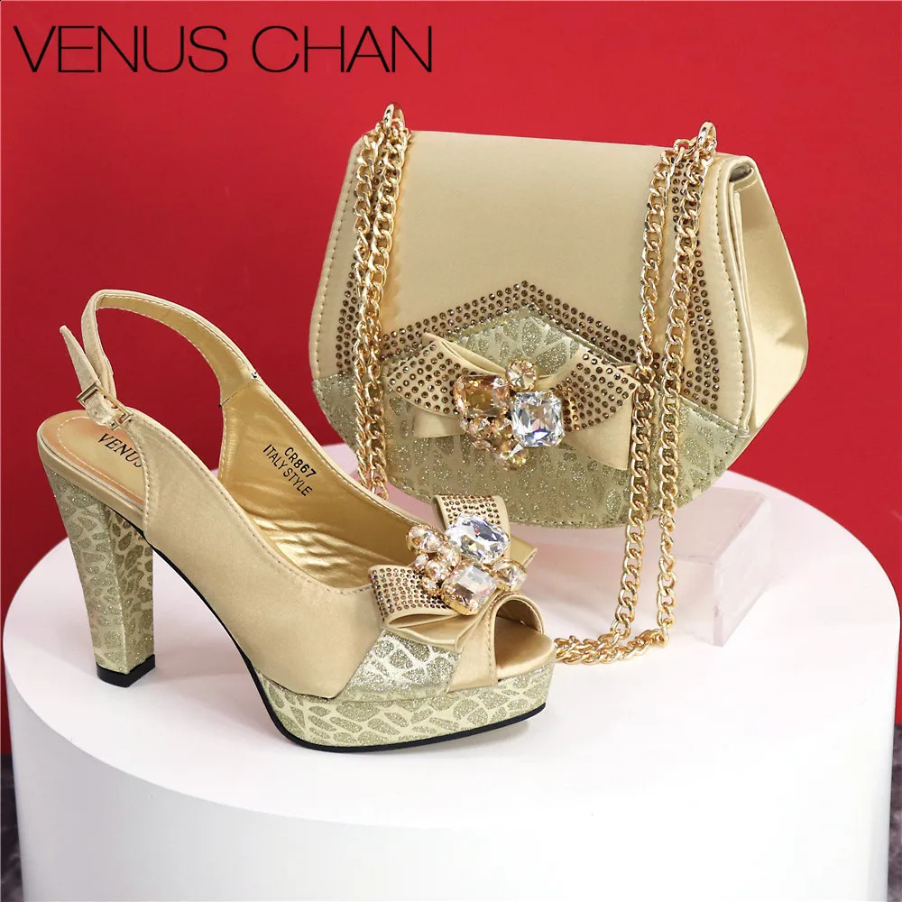 Italian shoe and bag matching set womens high heels party black Nigerian wedding oversized shoes 241116