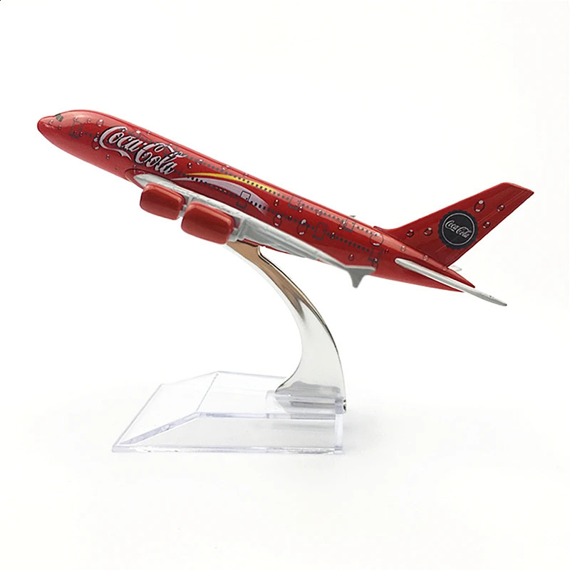 1 400 Scale 16cm COLA Airlines Airbus A380 Metal Alloy Airplane Aircraft Model Decoration Plane Kids Christmas Gift Collectible 241116
