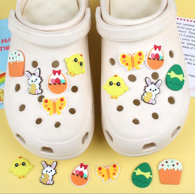 Shoe Parts Accessories Charms Pvc Cartoon Clog Decoration Buckle Pins Charm Buttons easter Drop Delivery Dhp9H