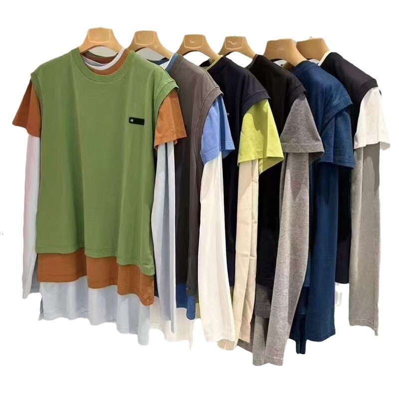 designer t shirt women winter hoodie clothing with embroidered letters contrasting colors stacked s long sleeved base shirt T-shirt top three piece se