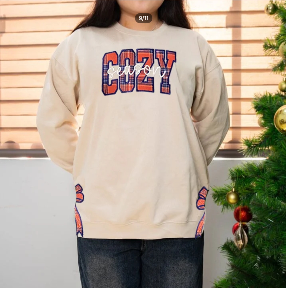 Family Pet Christmas Hoodie with Glitter Bow Embroidery Custom Made