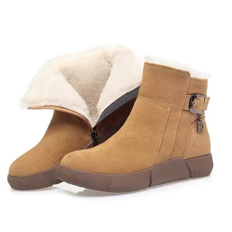 Winter Snow Boots: Fur-ed Warm Anti-slip Sole Casual Short Booties for Women 7fb0