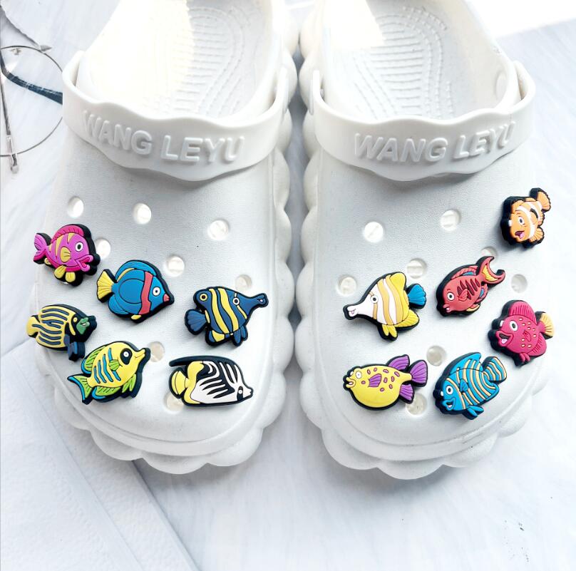 Shoe Parts Accessories fishing Pattern Charms Shoes Slippers Decoration Accessories For Cross, fish Charms for clogs Charm