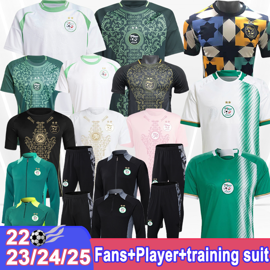 24 25 Algeria Players Fans Soccer Jerseys BENRAHMA BOUNEDJAH MAHREZ ZERROUKI 3rd Training Wear 22 23 Home Away Football Shirts