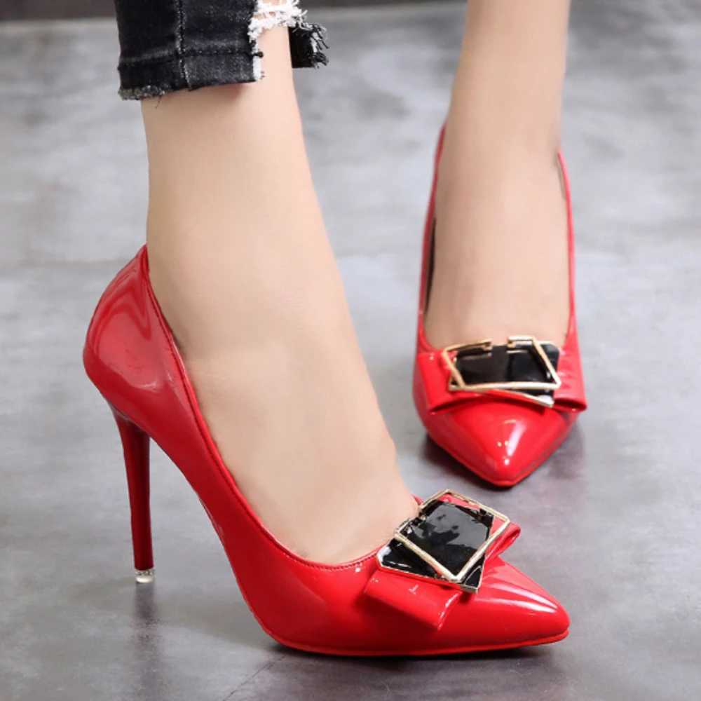 Womens pump new toe shallow mouth red sole high heels sexy womens office black high heels womens plus size Zapatos De Mujer Y241116