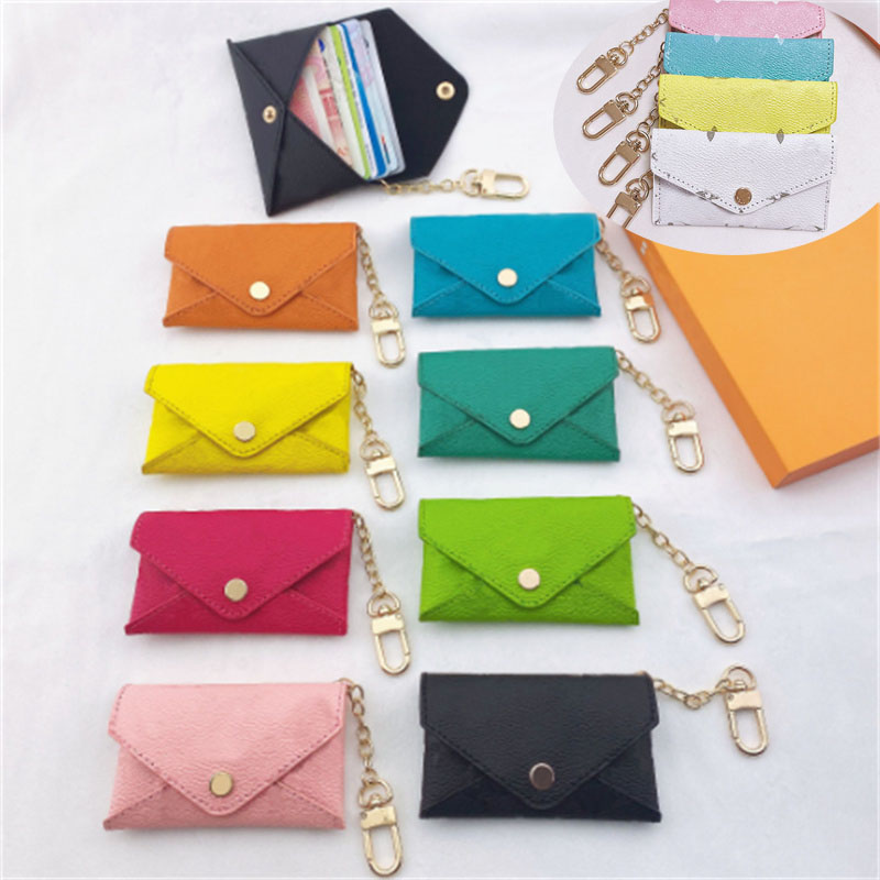Designer PU Keychain Bag Charms Accessories Coin Purse Card Holder Bag Pendant Car Chain Woman Man Pendant Holder Keychain Flower keychain
