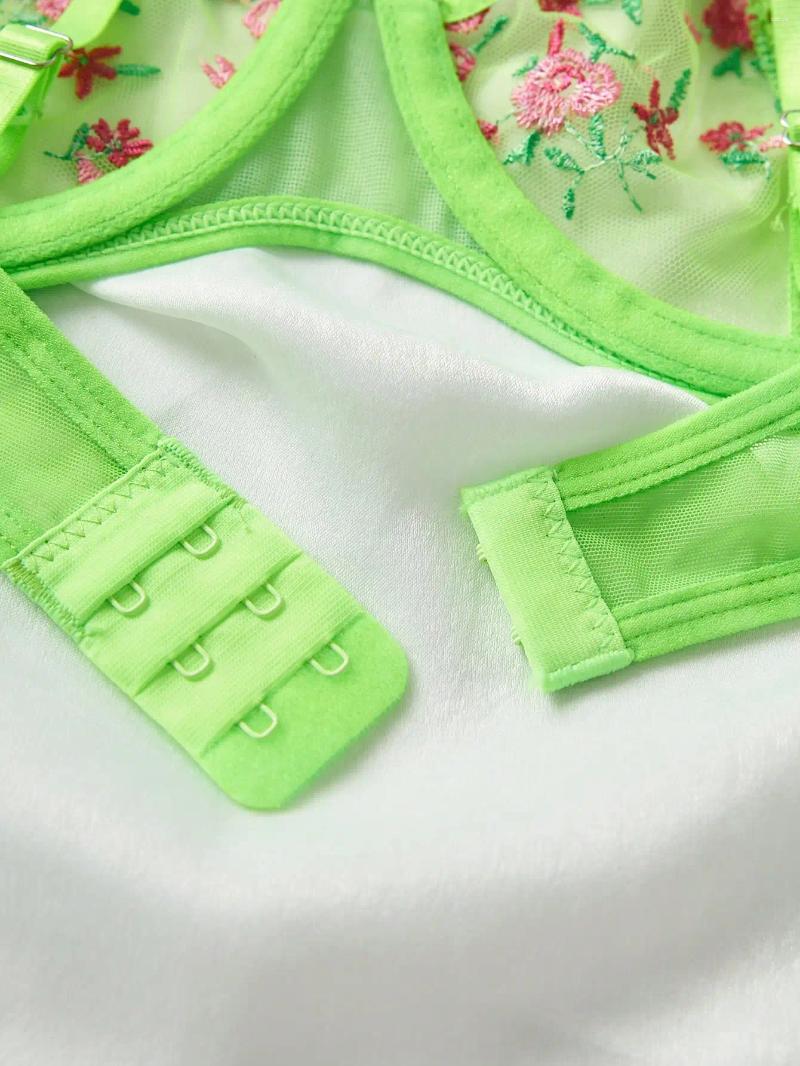 Sexy Set Bras Sets Woman 2 Pieces 2024 Lingerie Set Sexy Floral Embroidery Underwear Transparent Lace Short Skin Care Kits Delicate Fairy z241024
