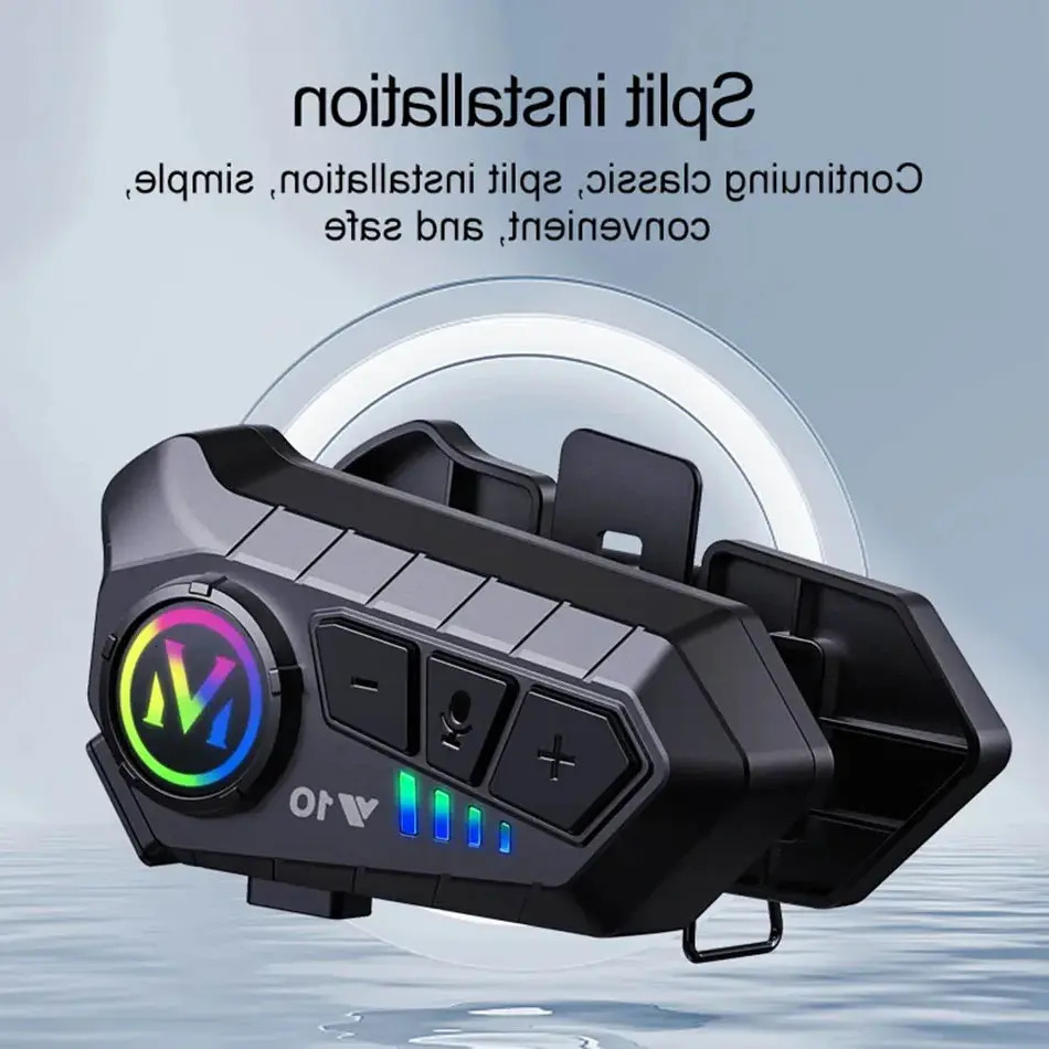 New Y10 2X Helmet Intercom For Motorcycle Bluetooth 5.3 Wireless Ipx6 Waterproof Noice Reduction Handsfree Headsets Intercomunicador