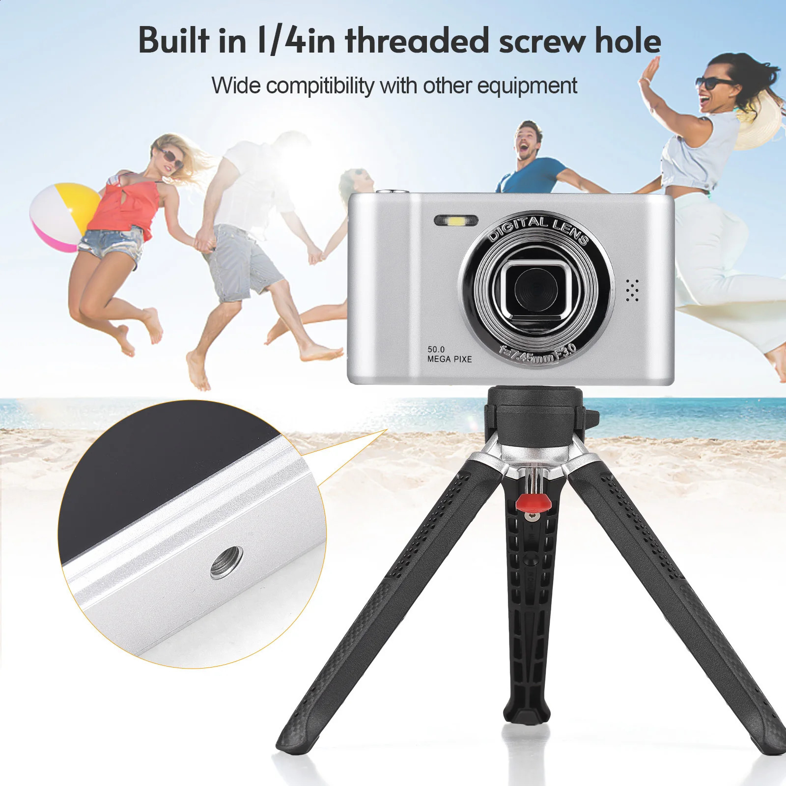 1080P Digital Video Camera 50MP Po Dual Lens 24 Inch Screen 8X Digital Zoom Builtin Flash Battery with 32GB TF Card 241113 - view 7