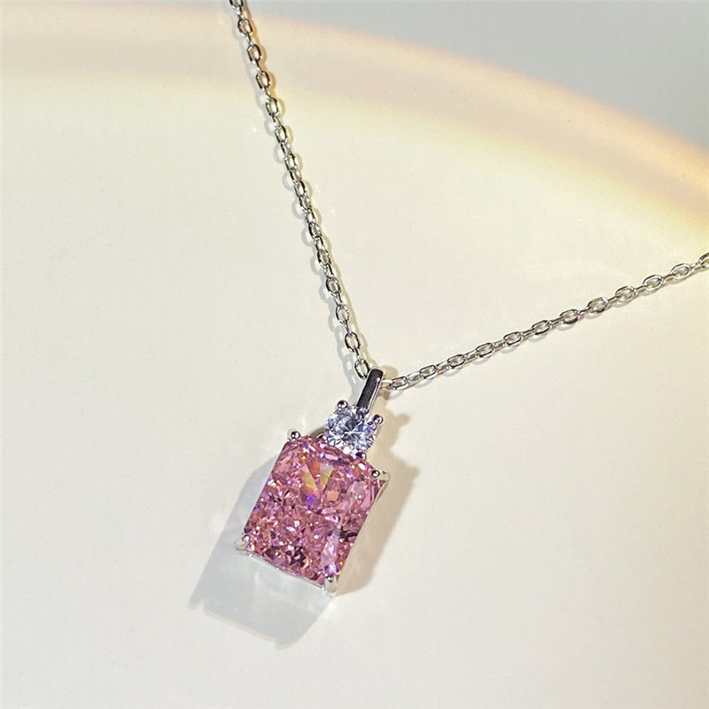 6x8mm diamond designer pendant necklace for woman s925 sterling silver green blue yellow 8A cubic Moissanite pear 18k gold necklaces choker luxury jew