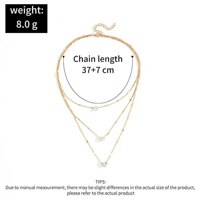 Train Zircon Pendant Necklace For Women Multilayer Chain Choker Fashion Female Party Shiny Jewelry Gift XJ250524