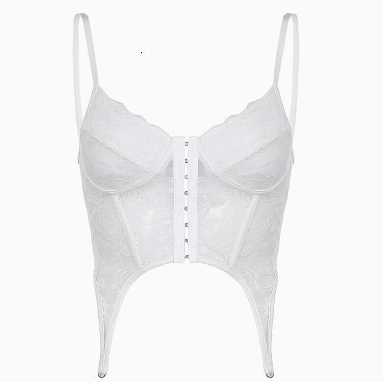 women's casual lace V-neck fashion brand lace knitted cotton U-neck sleeveless solid color sexy vest elastic tight mini skirt