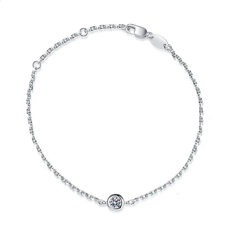 JECIRCON 925 sterling silver bracelet lucky bubble single diamond 0.3carat white gold bracelet from Paris France 241116