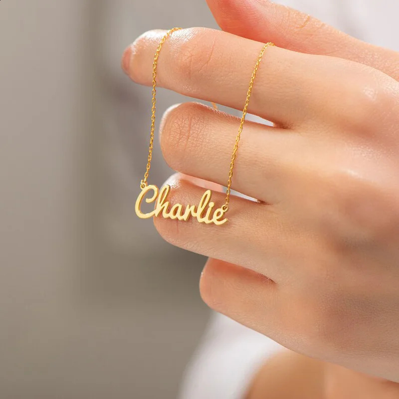 Customized 925 Sterling Silver Name Necklace For Women Personalized Custom Nameplate Jewelry Birthday Gift 250206