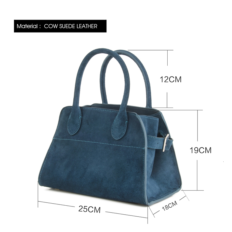 Donna-In Suede Handbag Genuine Cow Leather Casual Tote Bag For Women Brown Solid Large Capacity Commute Travel Bags BagVoyage
