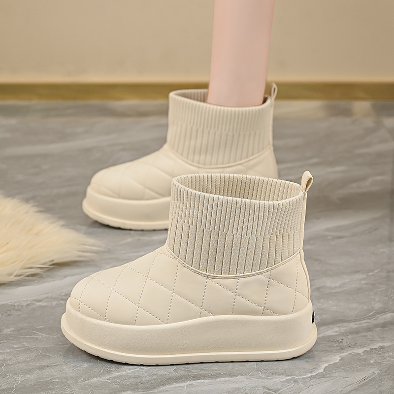 2025 New winter warm high cut cotton women's boots designer snow trendy casual shoes