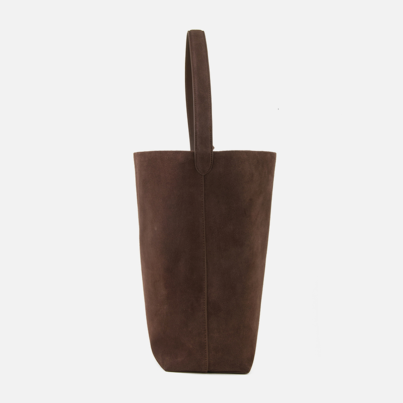 Natural Cow Suede Tote For Women Nubuck Coffee Large Capacity Shoulder Bag Genuine Leather Casual Style BagVoyage