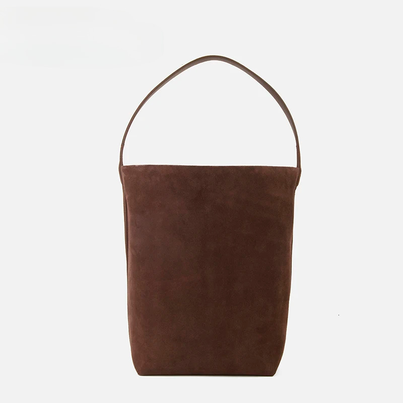 Natural Cow Suede Tote For Women Nubuck Coffee Large Capacity Shoulder Bag Genuine Leather Casual Style BagVoyage