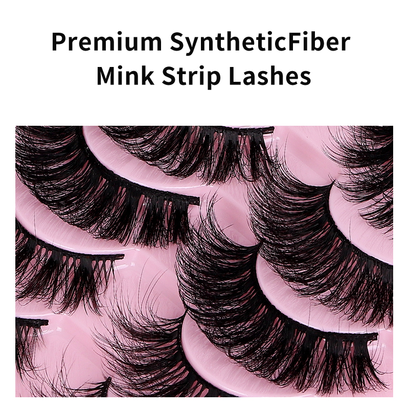 Sisful Tempt Fluffy Faux Mink 10 Pairs D Curl Strip Lashes, providing a selection of personalized designs spanning from 10mm to 16mm