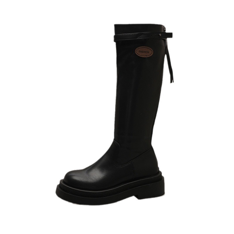 French White Thick Soled Casual High Boots Free Shipping.