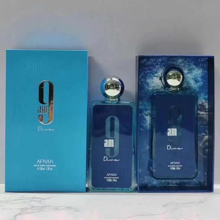 AFNAN Perfume 9am 9pm Fragrance 100ml Men Woman Eau De Parfum Spray Morning Perfumes 3.4oz Long Lasting Smell EDP Neutral Cologne Mist High Quality lo