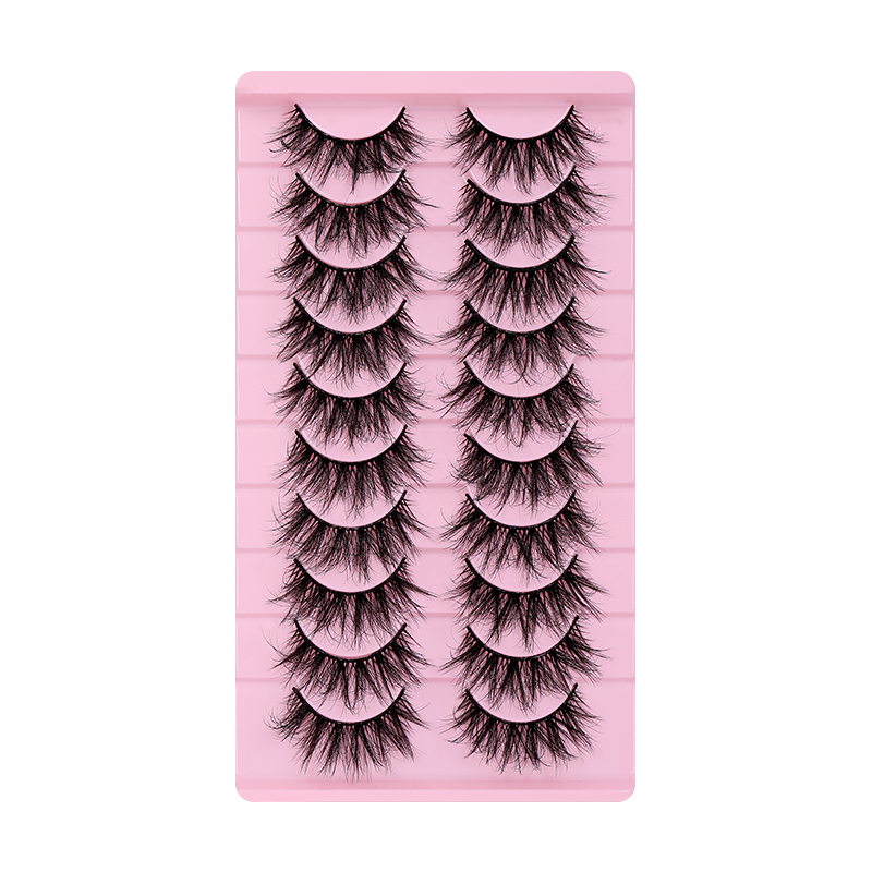 Sisful Tempt Fluffy Faux Mink 10 Pairs D Curl Strip Lashes, providing a selection of personalized designs spanning from 10mm to 16mm