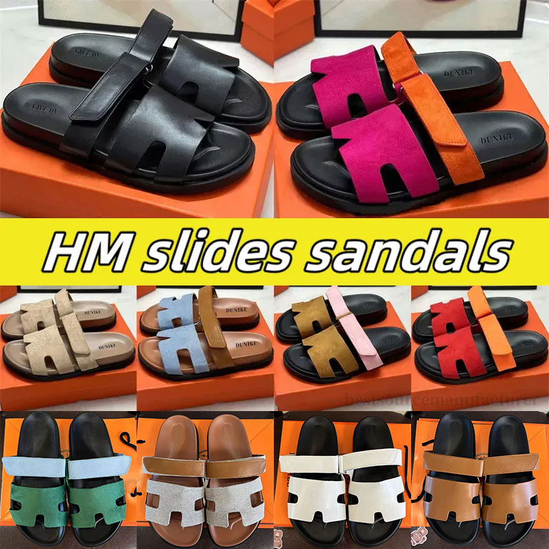 slide designer Slippers Beach Classic Flat Sandals Luxury Summer Lady Leather Flip Flops Top Quality Men Women Slides Size 35-44
