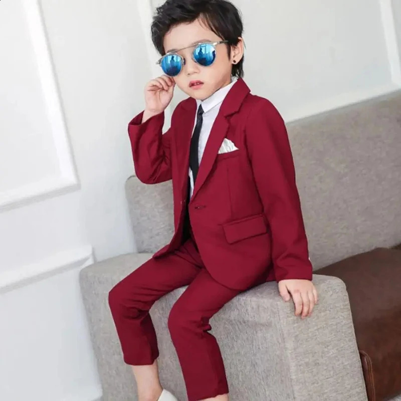 2024 Boys Suits for Weddings Blazer Pants Kids Formal Clothes Dresses Children Party Sets Classic Teeanger Boy School Uniform 241116