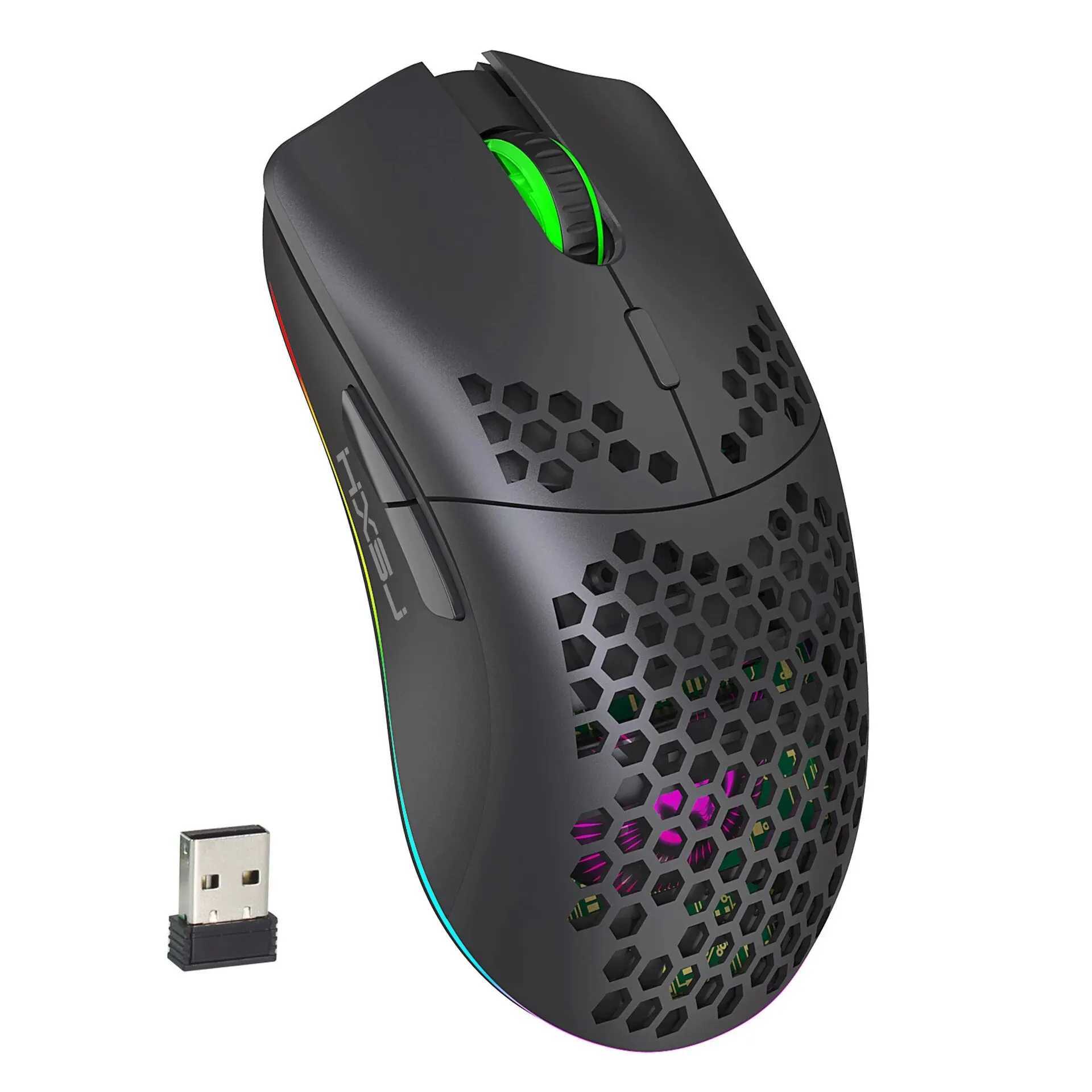 New T66 rechargeable USB 2.4G wireless cellular gaming mouse with RGB lighting M gaming mouse for laptops desktops PCs and CPUs Y241116