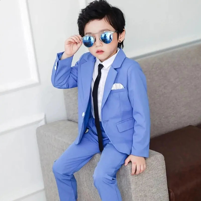 2024 Boys Suits for Weddings Blazer Pants Kids Formal Clothes Dresses Children Party Sets Classic Teeanger Boy School Uniform 241116