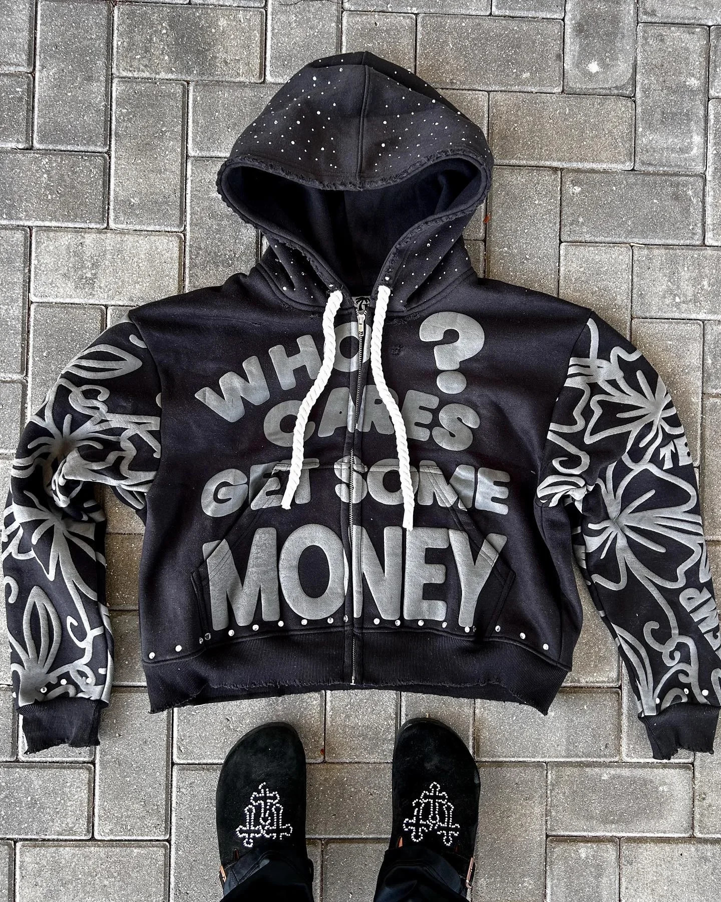 Y2K Zip Hoodie American Hip Hop Casual Fashion Alphabet n Vintage Hooded Long Sleeve Sports Hood Men Women Street Wear 241116