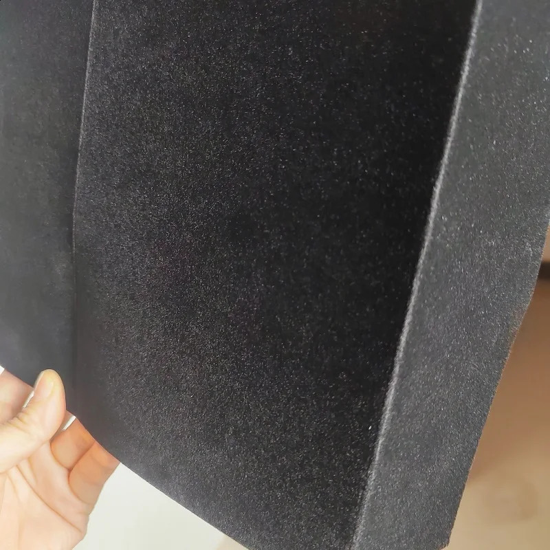 25 pieces of black velvet invitation card pocket folder Trifilad folder black velvet and black pearlescent paper 241115