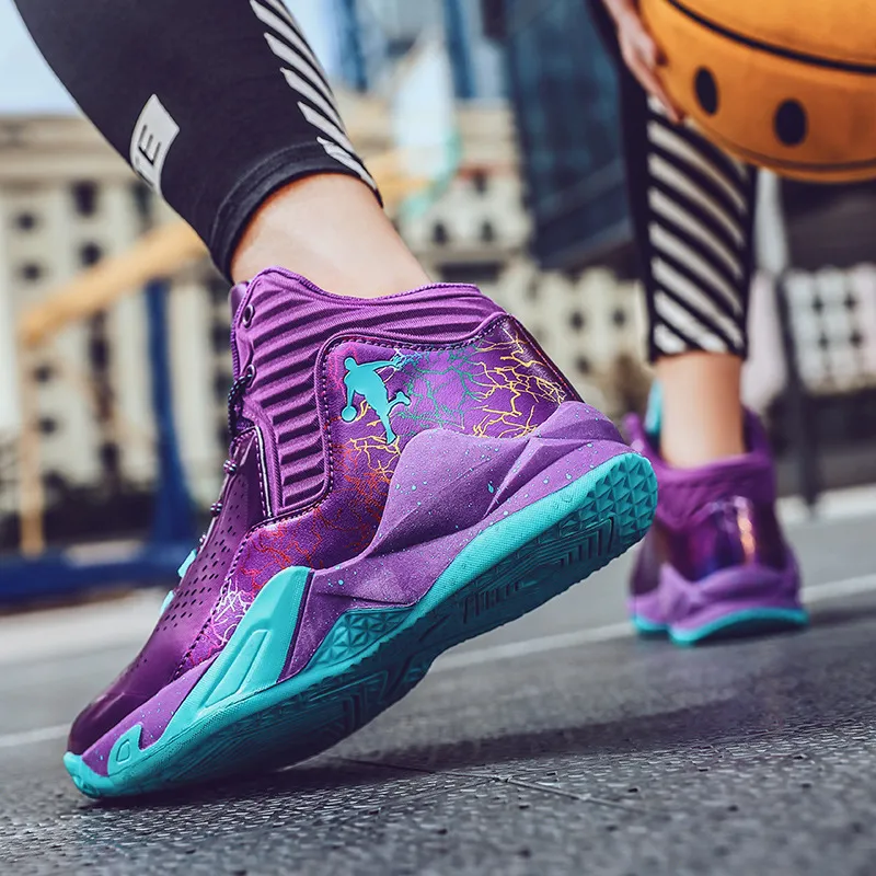 Hot Sale Men's Brand Basketball Shoes Fashion Purple Basketball Sneakers Men Women Training Sport Boots Kids Adult Athletic Shoe Z 11.17-8