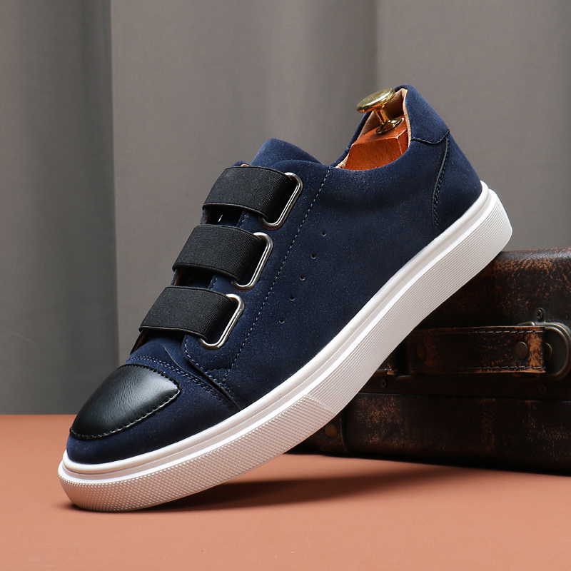 Fashion Men's Skateboard Men Casual Slip-On Leather Shoes Mens Outdoor Driving Flats