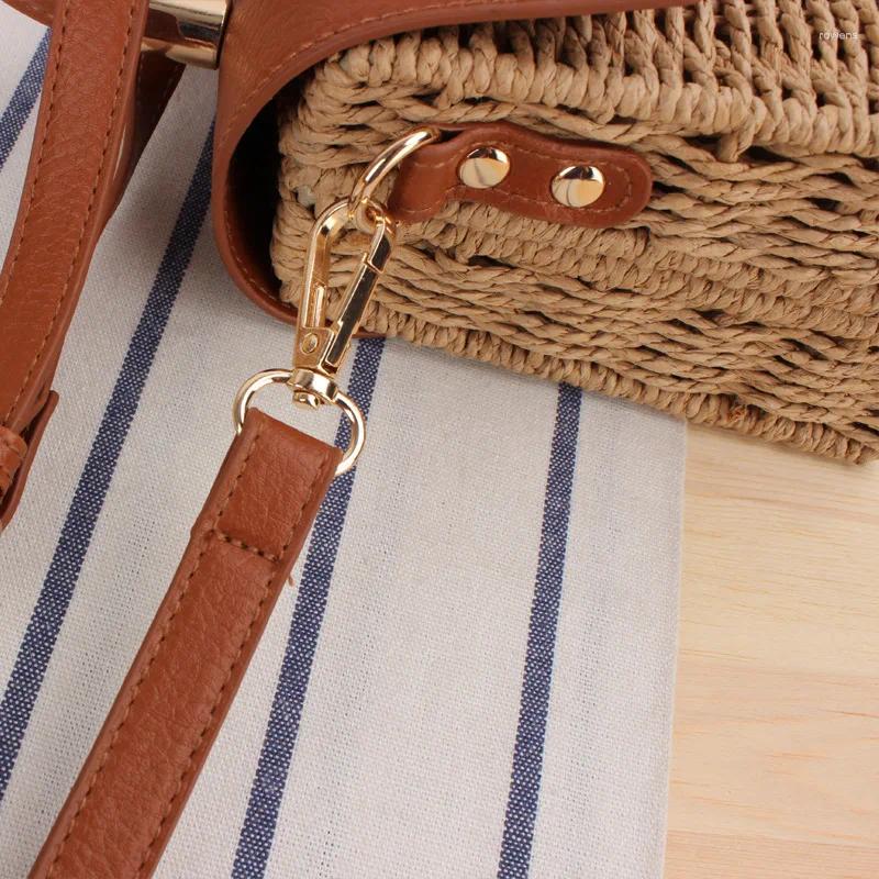Totes Rattan Straw Bag Box Woven Handbag Crossbody Bags For Women