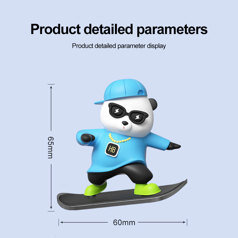 New Mini Car Ornaments Automatic Sliding Skateboard Fashion Cartoon Doll Center Console Moving Bear Interior Decoration