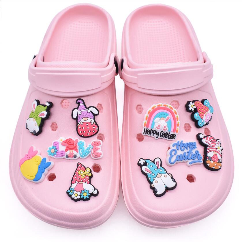 Shoe Parts Accessories Charms Pvc Cartoon Clog Decoration Buckle Pins Charm Buttons easter Drop Delivery Dhp9H