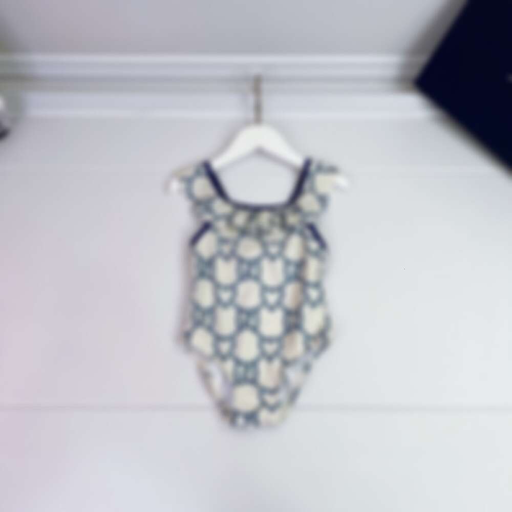 Summer Girls Brand One-Pieces Bikini Swimsuit Lettres Imprimées enfants Toddlers Bathing Costumes Baby Girl Beach Swimswear Children Swimming Wea