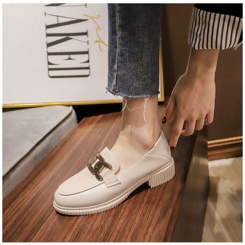 chain 2cceb metal brand designer leather flats square to rubber derby shoes chains brogues women flat loafers s