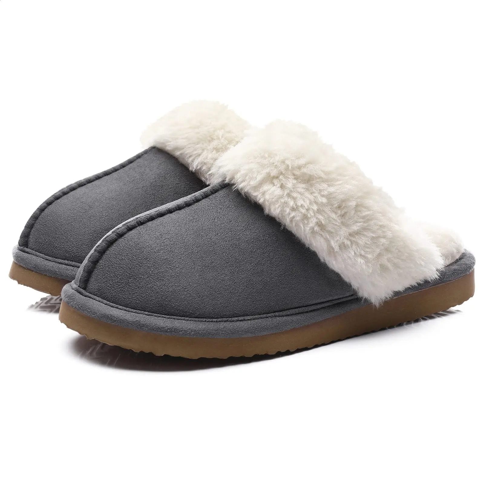 Evshine Fur Fuzzy Slippers For Women Winter Indoor Fluffy House Slipper With Fleece Lined Female Bedroom Plush Flat Cotton Shoes 241223