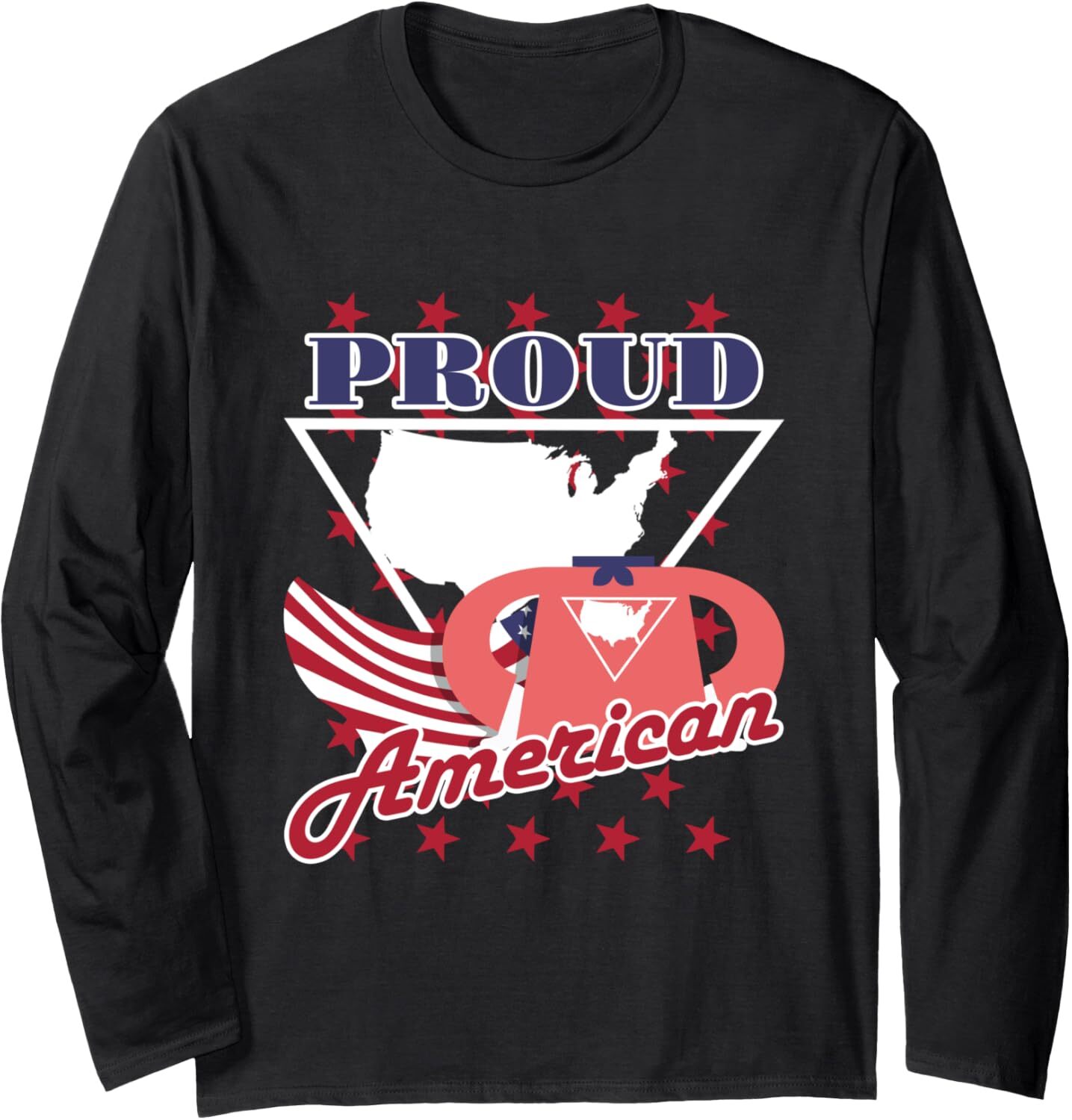 Long Sleeve Shirts for Men sweatshirt Proud American Map Funny Cool Patriots Day Gift Long Sleeve Tee Streetwear Casual tops clothes Fashion Trends